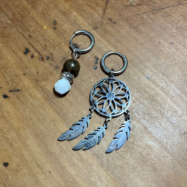 Boucles d'Oreille Magnesite et Bronzite