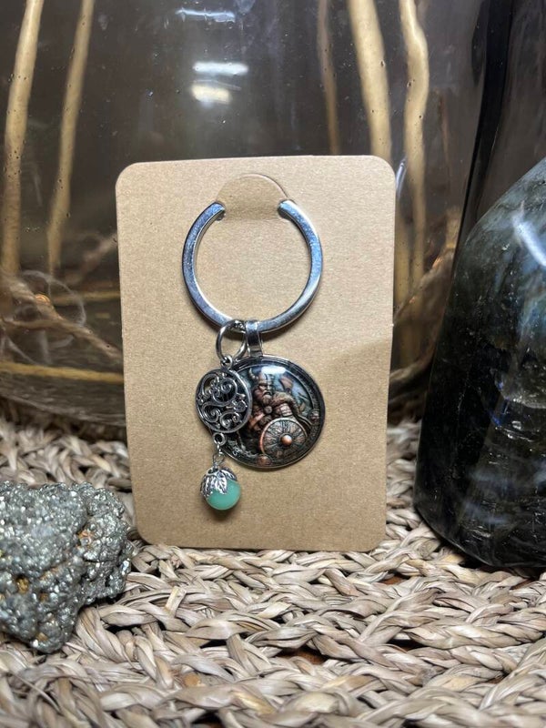 Porte Clef Vinking et Aventurine Verte