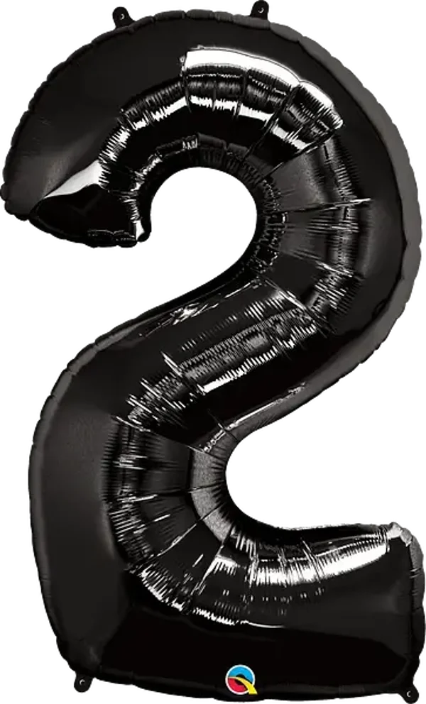 34" Qualatex Number Two Onyx Black Number