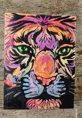 Acrylic Lion Artwork created at an NHS worker Art Evening at Doodlebugs Arts and Crafts