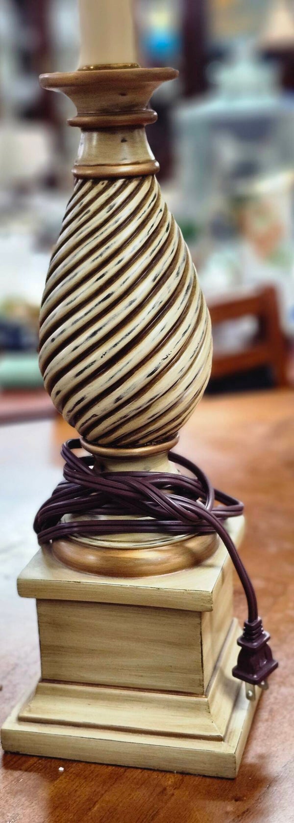 Gold & Cream Colored Table Lamp