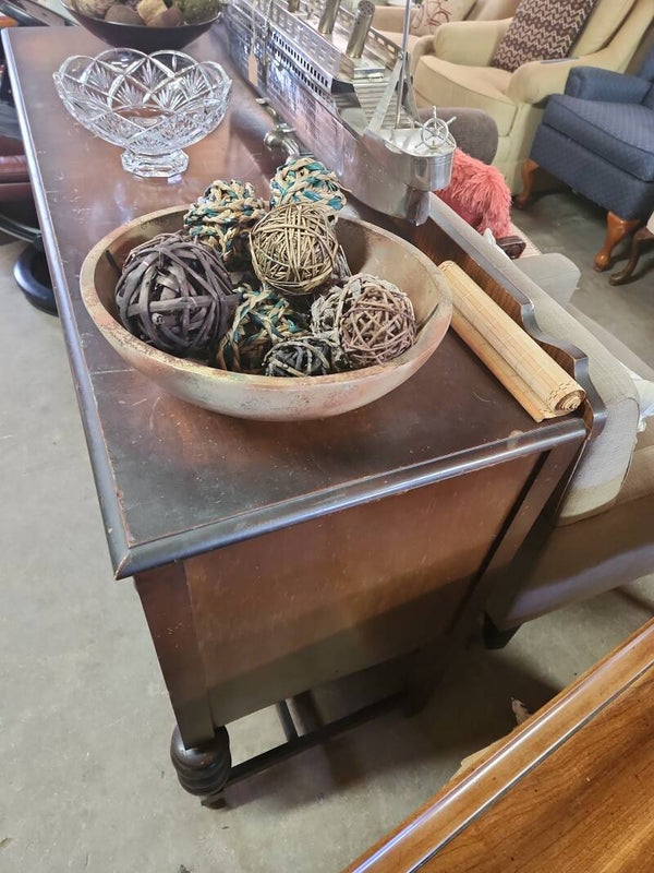 1920s English Jacobean Carved Walnut Sideboard