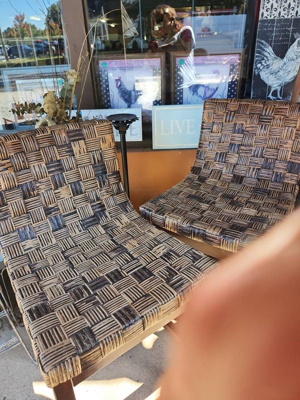 2 Nicely Woven Bar Stools