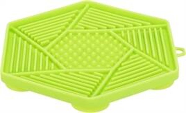 Lik mat slowfeeder groen met zuignappen 17 cm