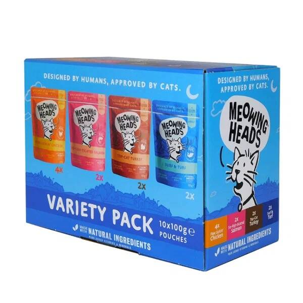 Meowing Heads Adult CAT Variety Pack 10 x 100g