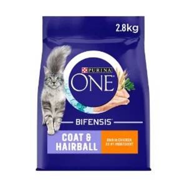 Purina One Adult Cat 2.8kg Coat & Hairball