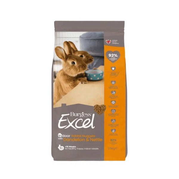 Burgess Excel Indoor Rabbit Nuggets with Dandelion 1.5kg