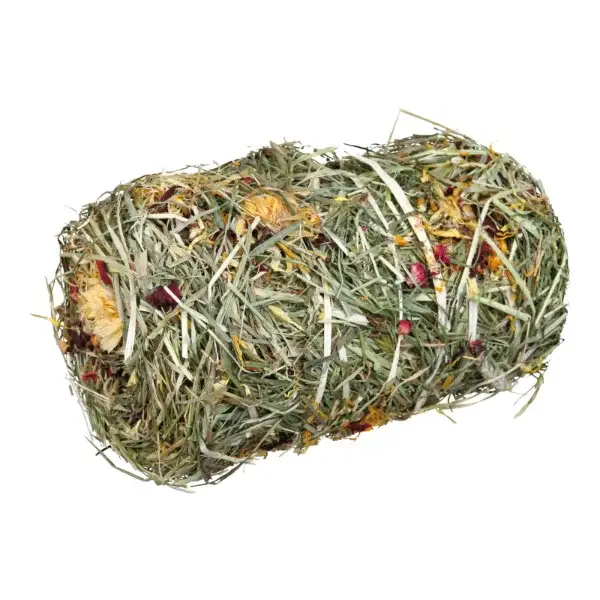Trixie Hay Bale with Flower Mix