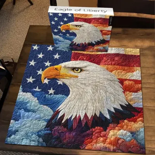 The Quilted Eagle Wooden Jigsaw Puzzle - 1000 Pieces