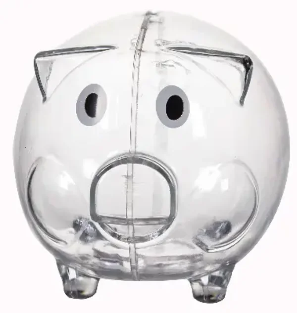Clear Plastic Piggy Bank