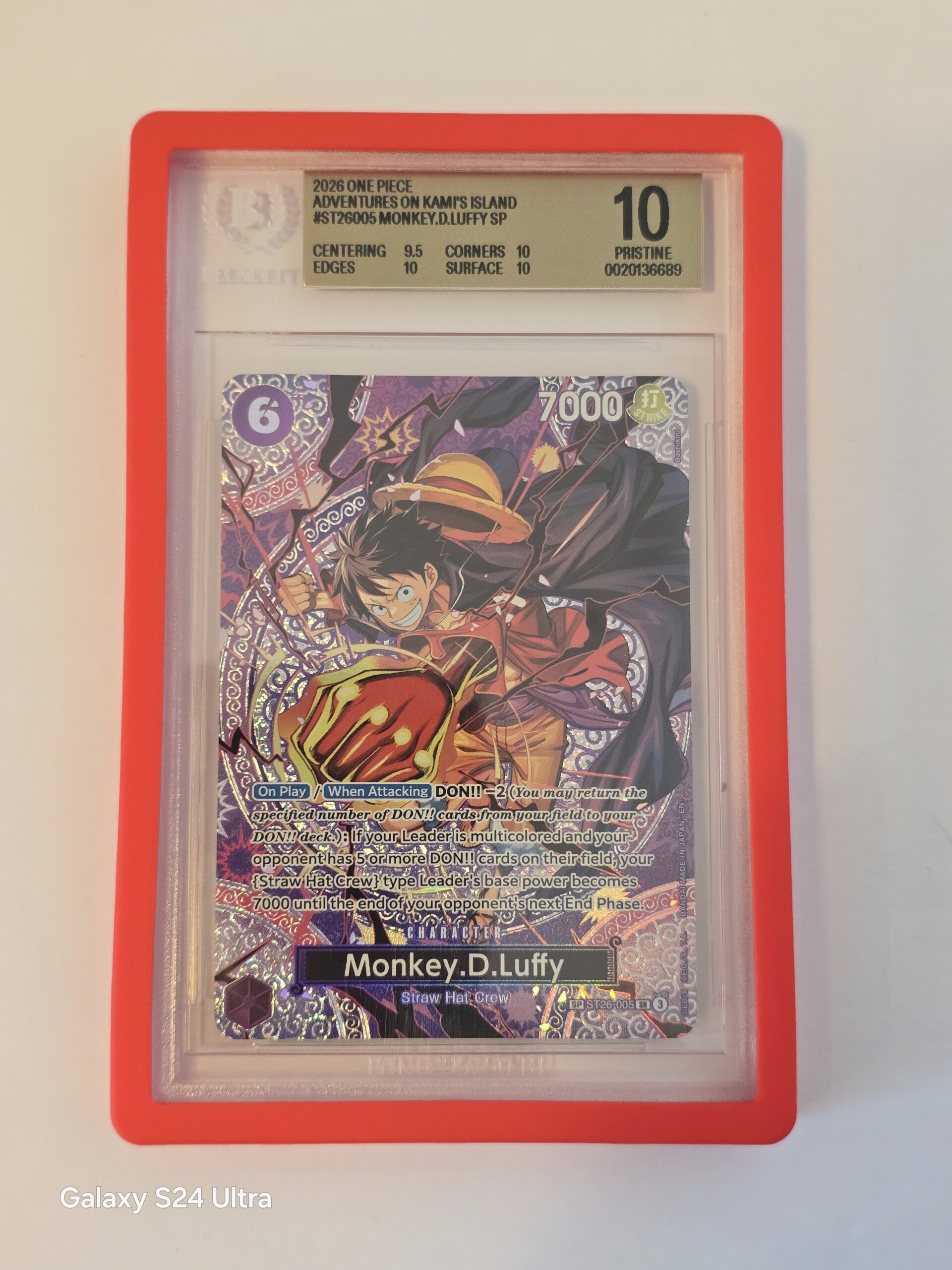 BGS 10 - 2026 One Piece OP15-EB04 Adventure on Kami's Island ST26-005 Monkey D.Luffy Special Alternate Art - ST26-005