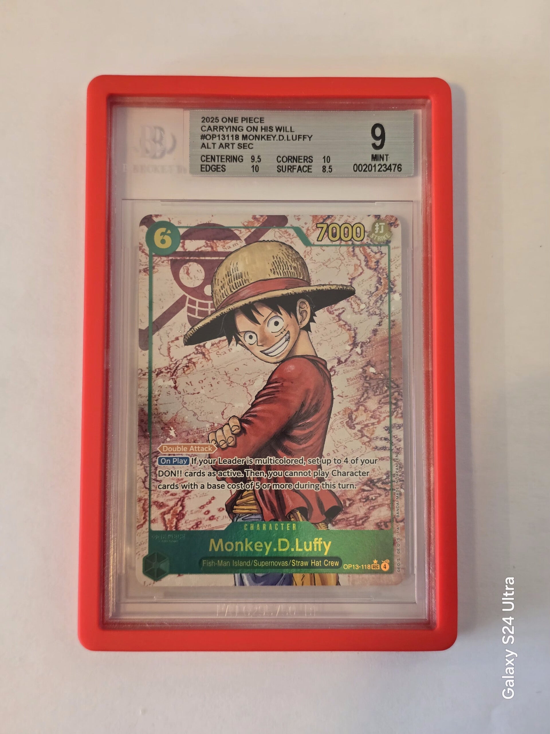 BGS 9.0 - 2025 One Piece OP13 #118 Monkey D.Luffy Alternate Art - OP13-118