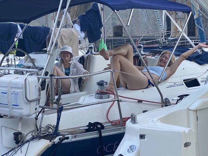Relaxing on deck