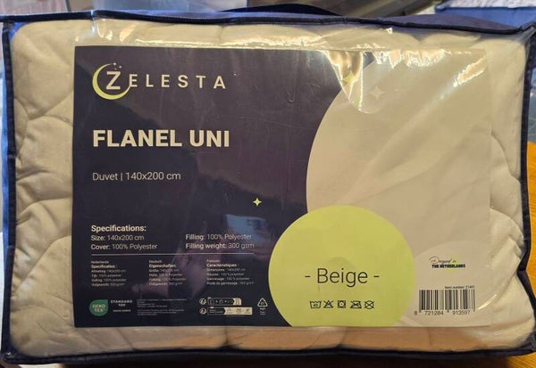 Flanel Uni Beige 140x200 cm