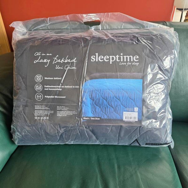 Lazy Dekbed Uni Onion Zwart/Blue 140x200 (incl. kussenslopen)
