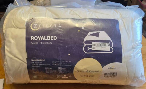 Royalbed Green/Cream 160x200 cm (zie omschrijving)
