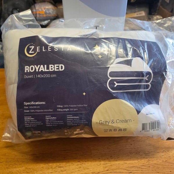 Royalbed Grey/Cream 140x200 cm (zie omschrijving)