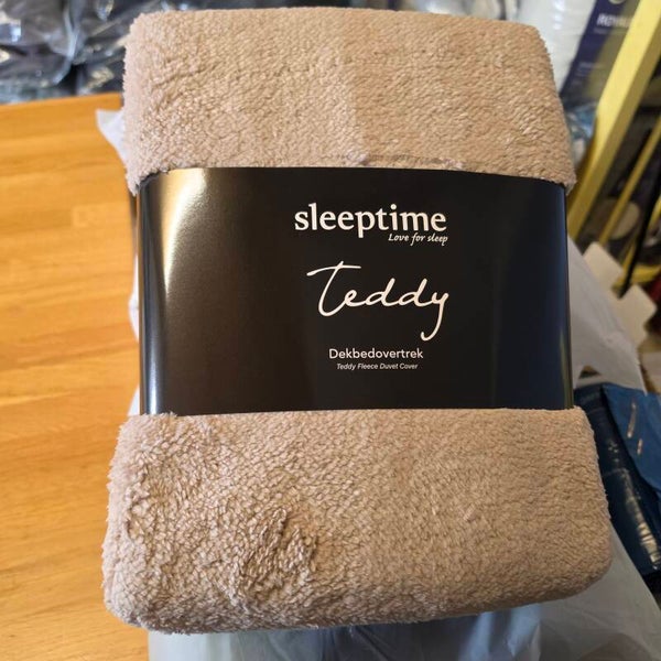 Sleeptime Teddy Taupe Dekbedovertrek 200x200 cm