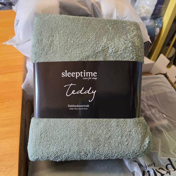 Sleeptime Teddy Dark green Dekbedovertrek 240x200 cm