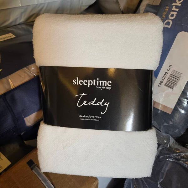 Sleeptime Teddy White Dekbedovertrek 200x220 cm