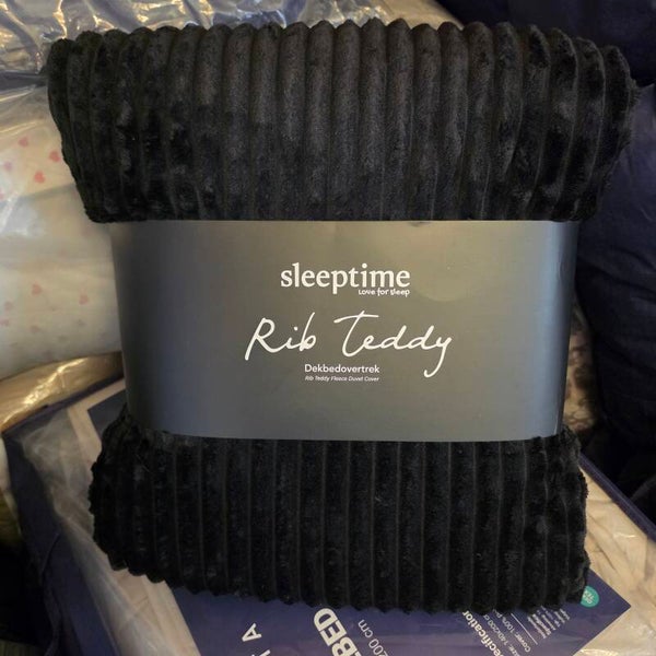 Sleeptime Teddy Rib Black Dekbedovertrek 240x200 cm