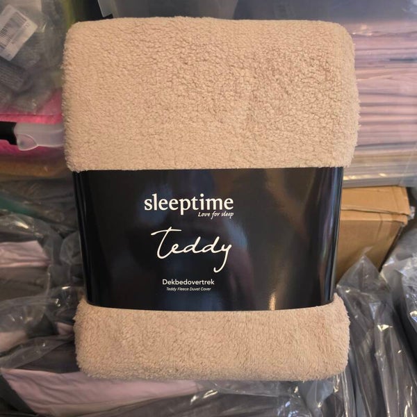 Sleeptime Teddy Taupe Dekbedovertrek 240x200 cm