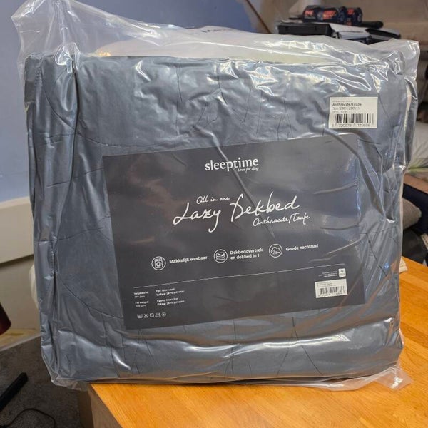 Lazy Dekbed Taupe/Antraciet 200x200 cm