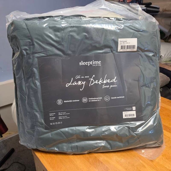 Lazy Dekbed Darkgreen 200x200 cm