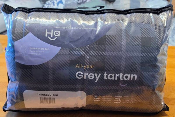 Happybed Grey Tartan 140x220 cm
