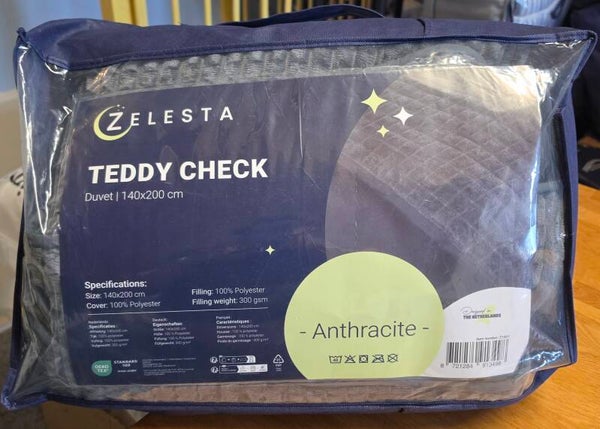 Teddy check Antraciet 140x200 cm