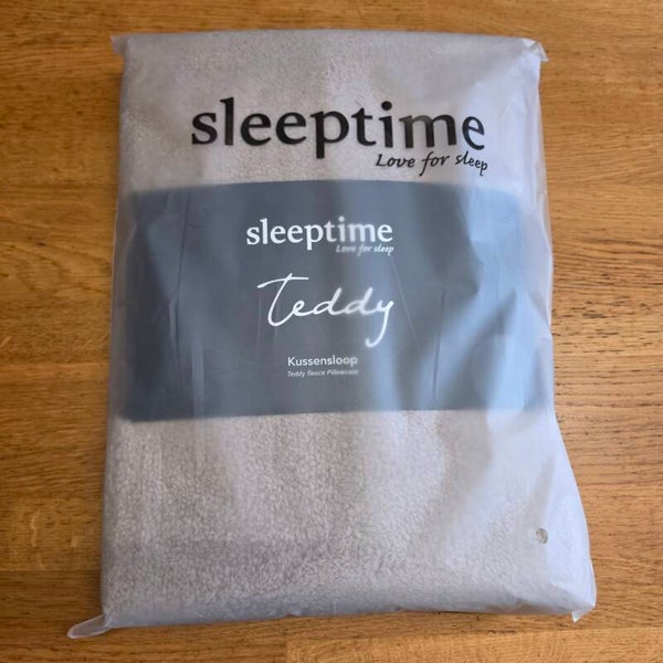 Sleeptime Teddy Taupe Kussenslopen – 2‑Pack 60x70 cm