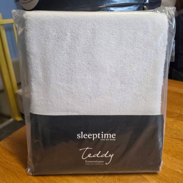 Sleeptime Teddy Kussenslopen White – 2‑Pack 60x70 cm
