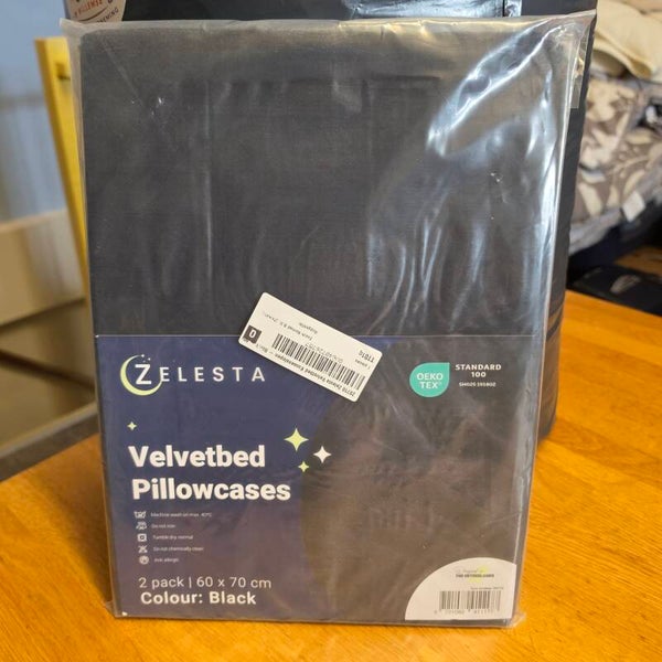 Zelesta Velvetbed Kussenslopen Black – 2‑Pack 60x70 cm