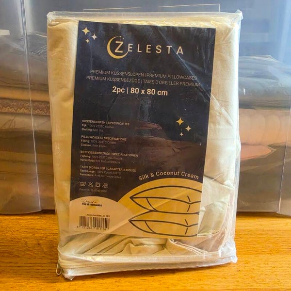 Zelesta Premium Kussenslopen Silk & Coconut Cream 80x80 cm - 2 Stuks
