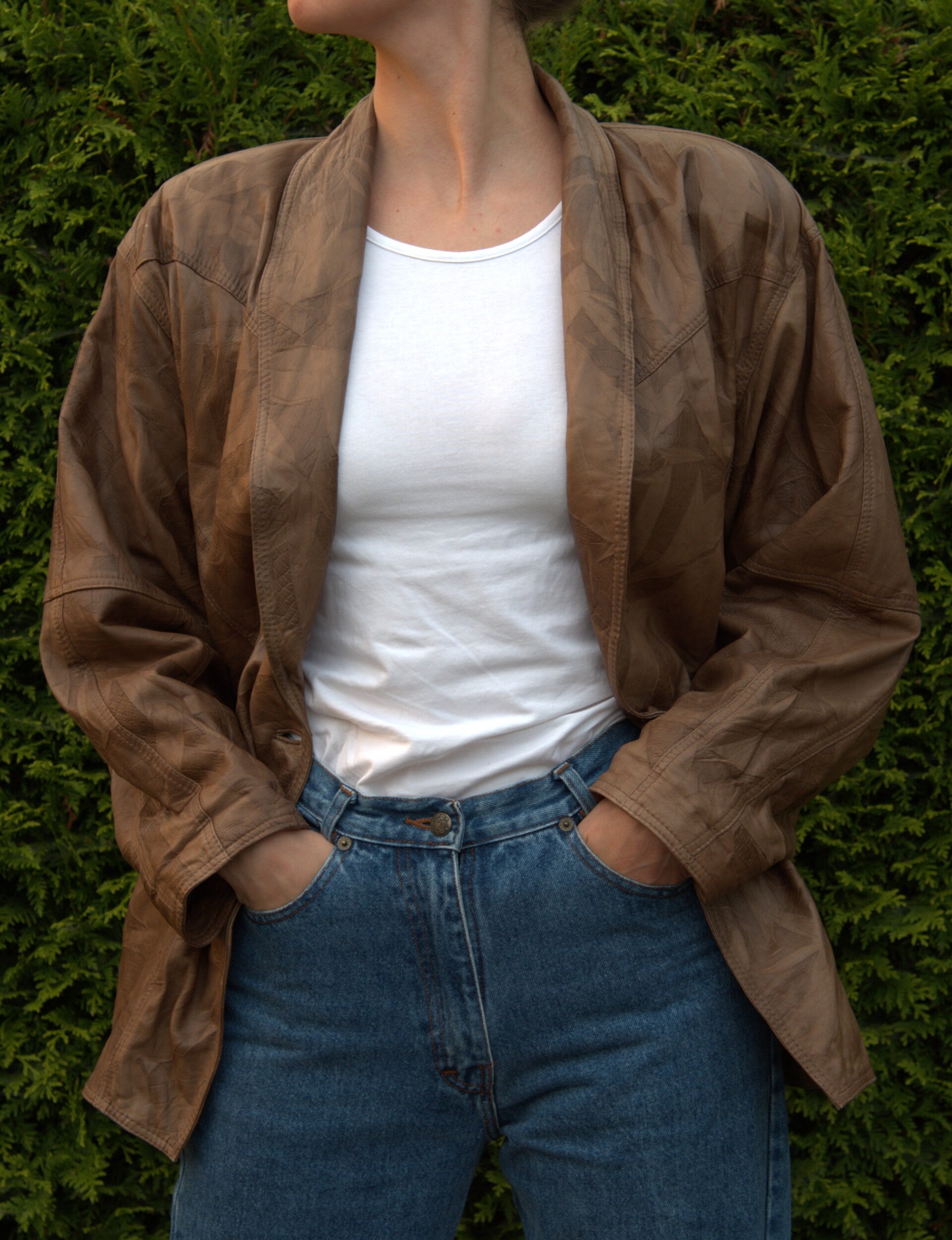 Bruine leren jas [Creation Salman]