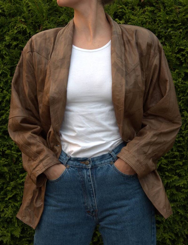 Bruine leren jas [Creation Salman]