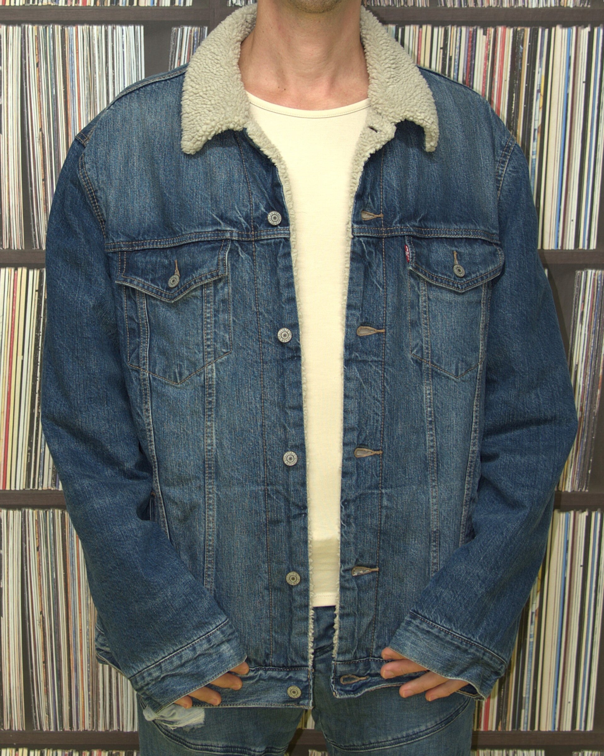 Denim sherpa jas met knoopsluiting [Levi's]