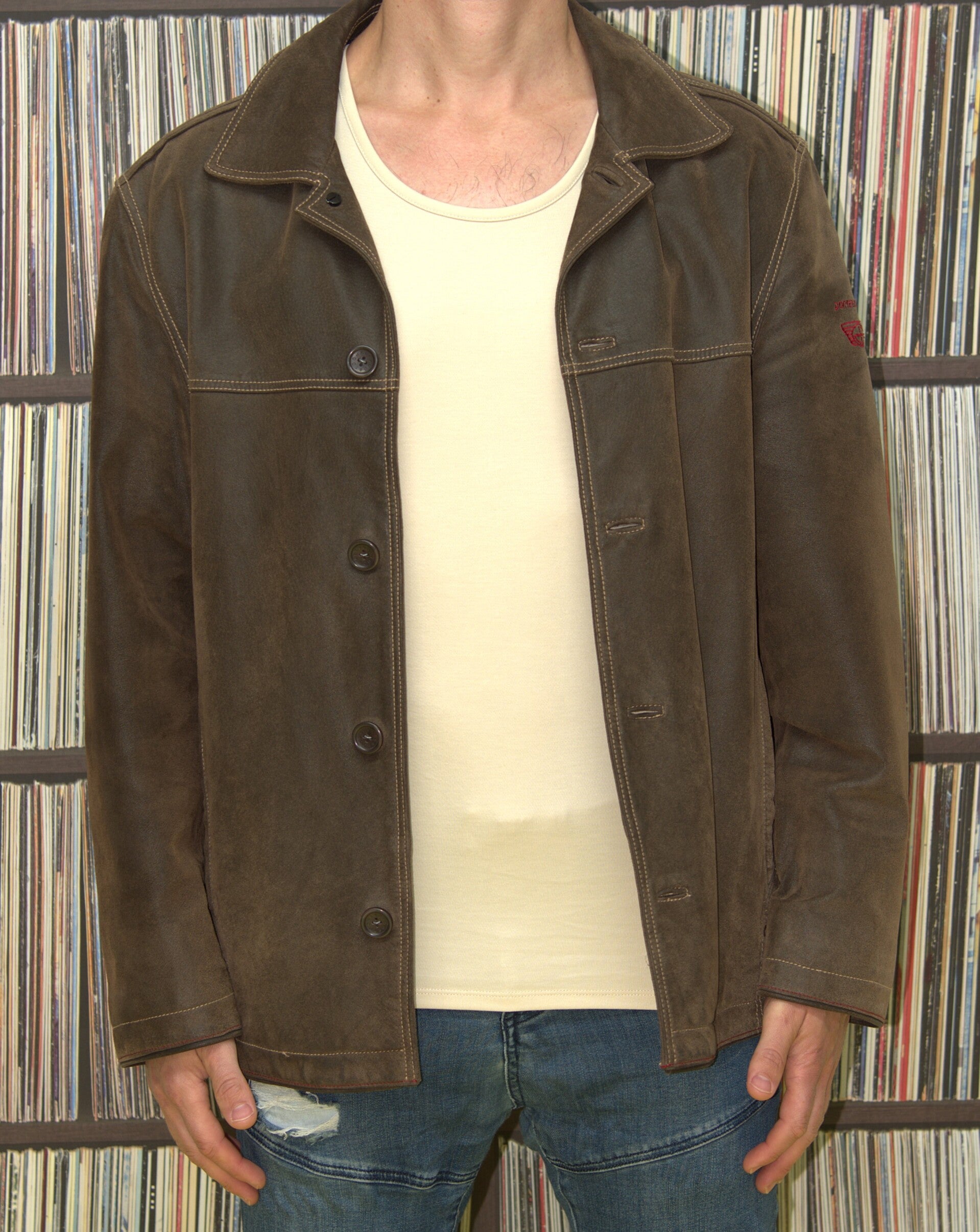 Bruine leren jas [Donkervoort]