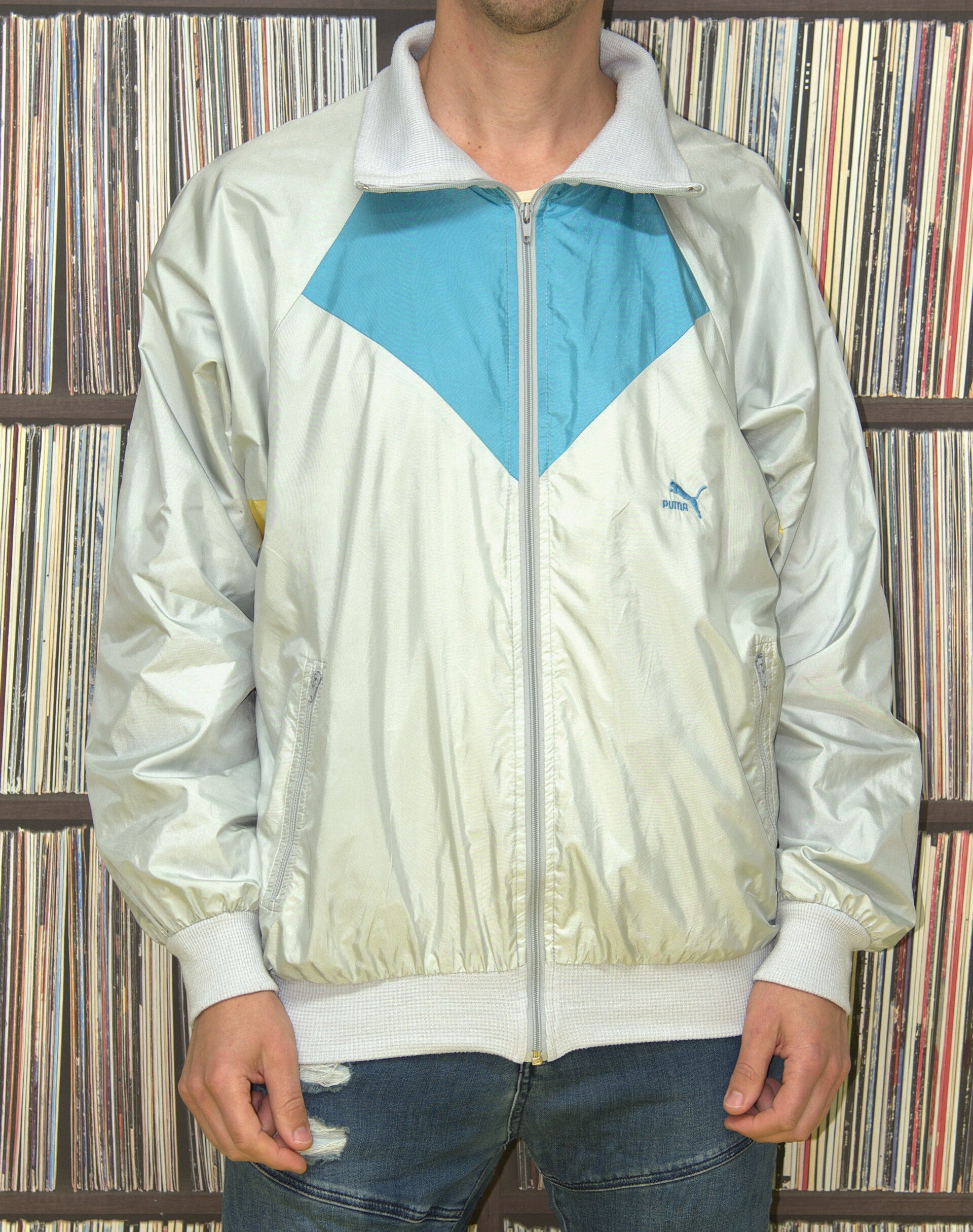 90's witte windbreaker [Puma]