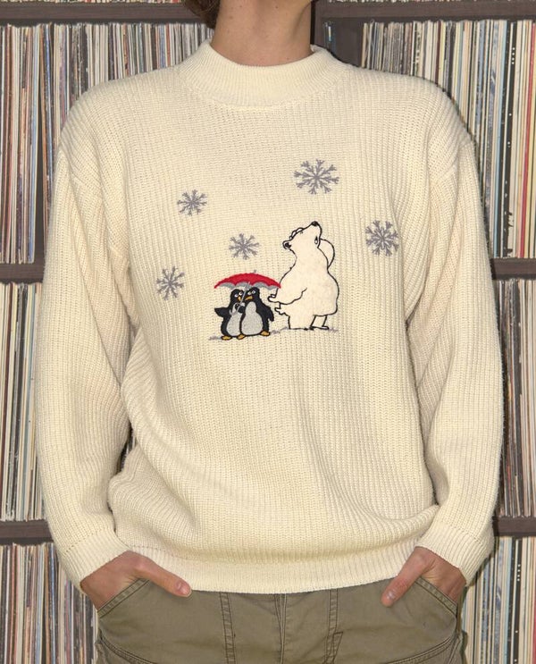 Trui met ijsbeer en pinguïns