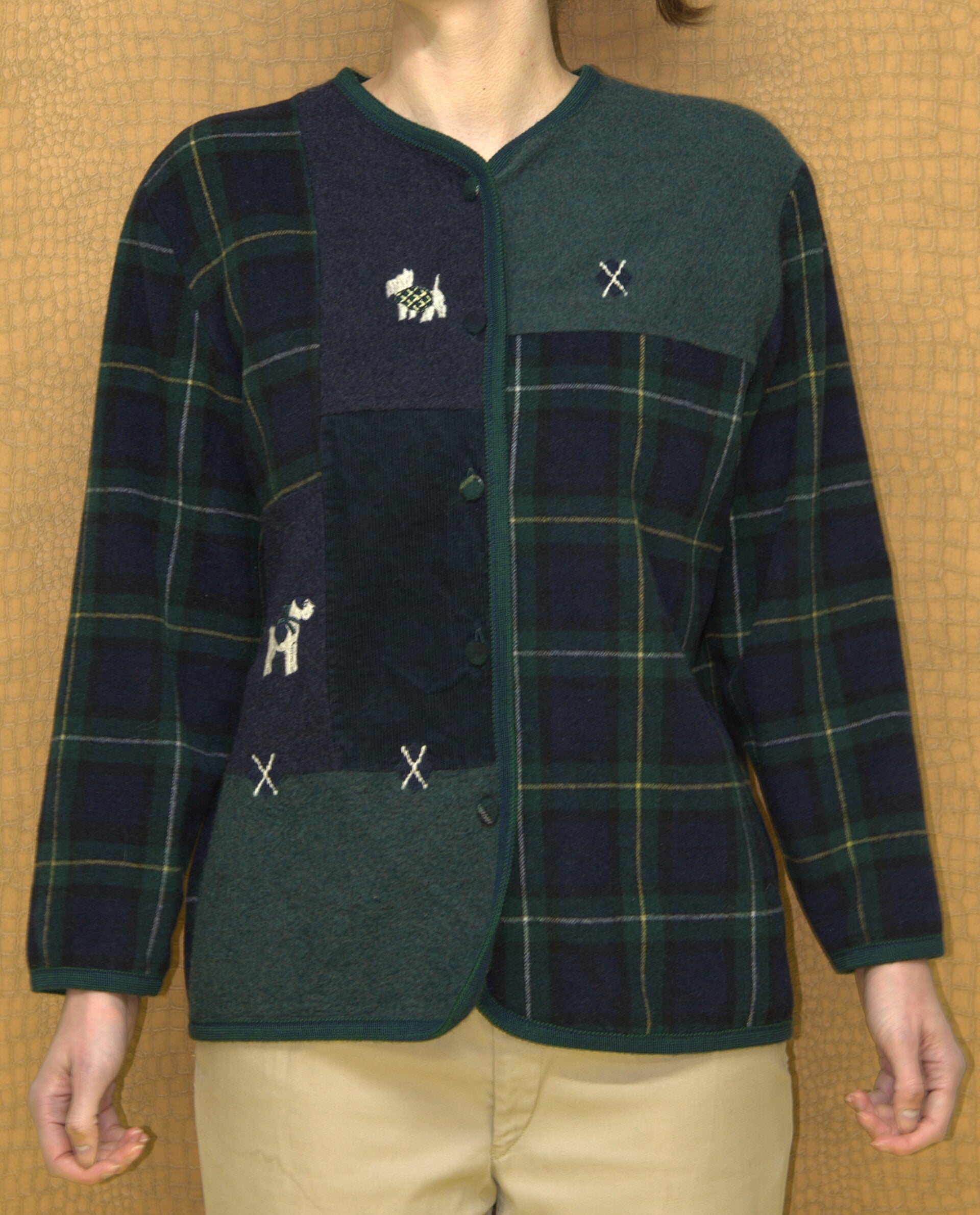 Schots patchwork vest met hondjes [Fort & Maddox]