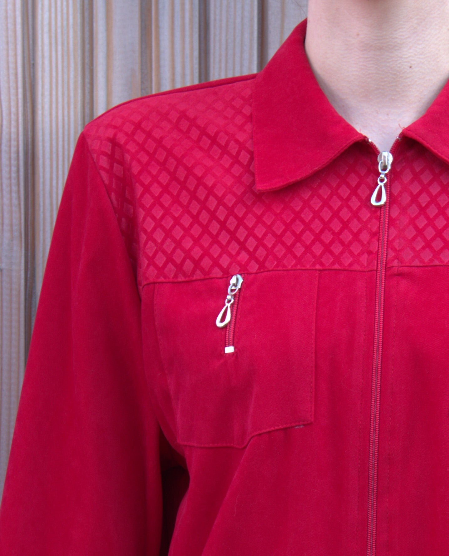 Western stijl rood shirt met ritsen