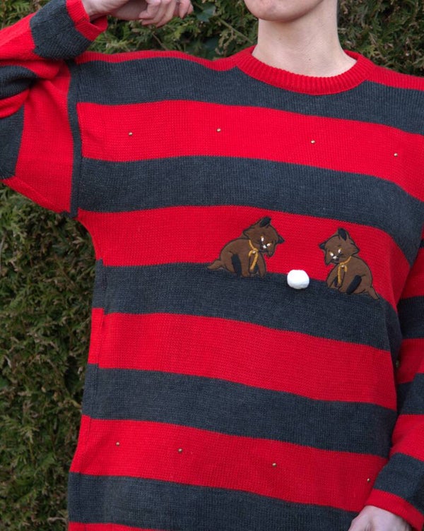 Gestreepte trui met spelende katten [A.B.G. 2000]