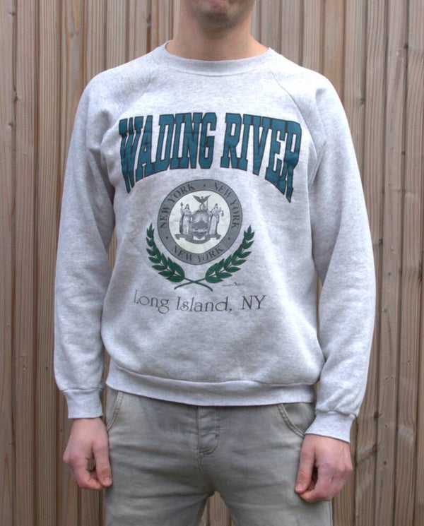 90's grijze trui Long Island (Hanes Activewear)