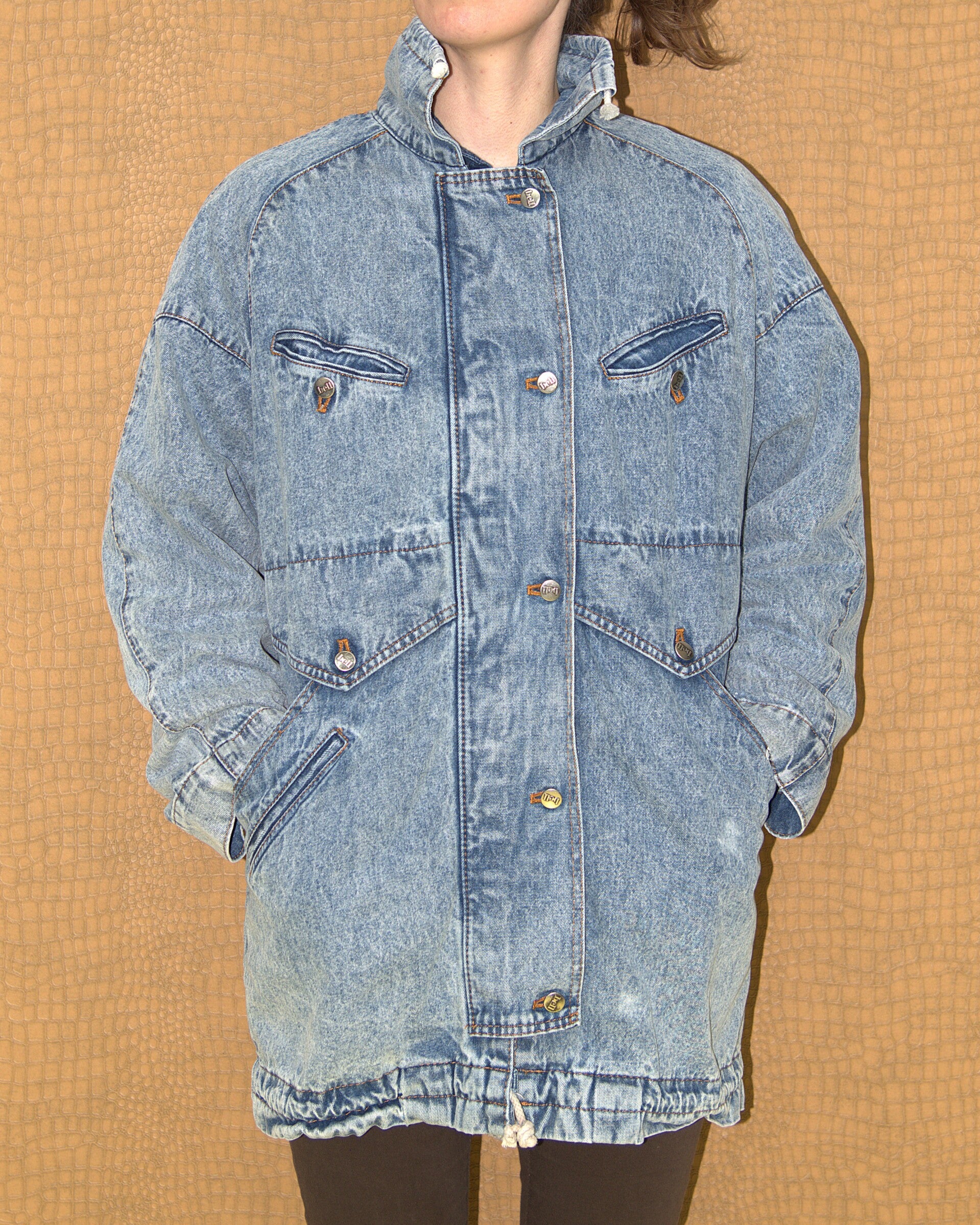 Lange vintage denim jas [Bell]