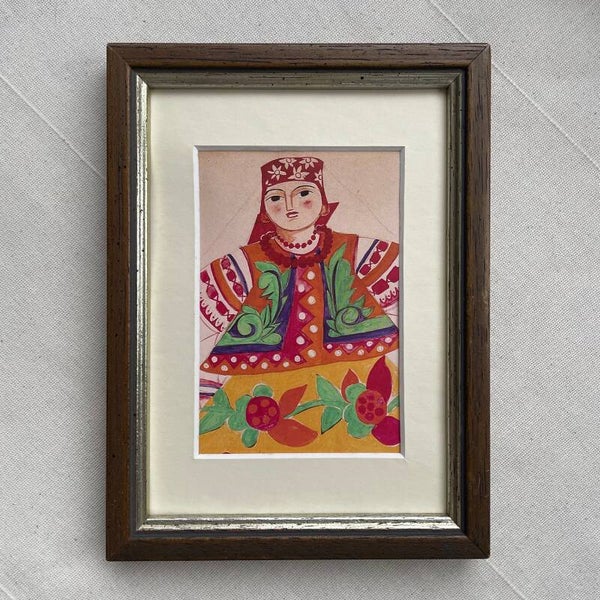 Art Print Le Coq d'Or In Vintage Frame - Natalia Goncharova