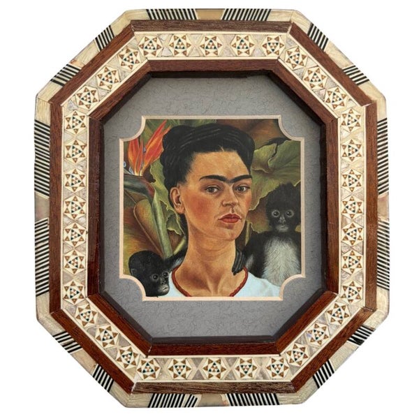 Vintage Inlay Lijstje Met Frida Kahlo Print