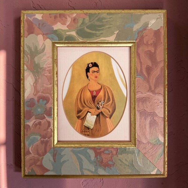 Art Print Frida Kahlo In Vintage Frame