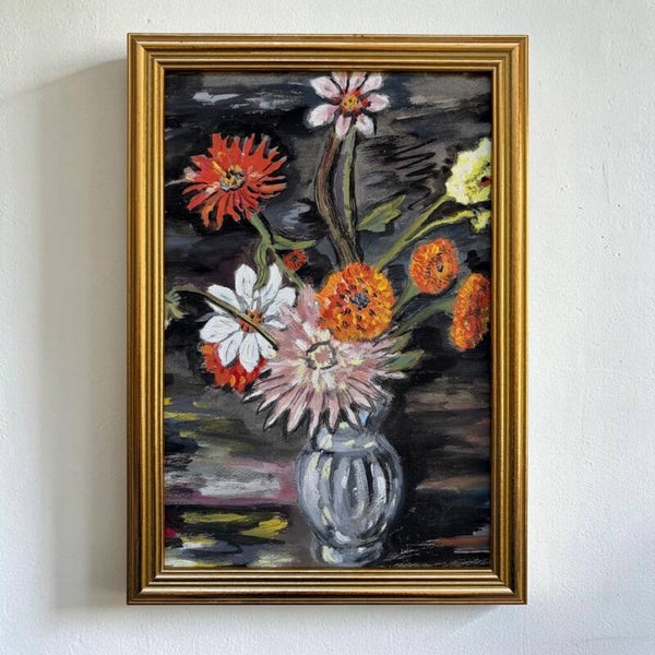 Handgeschilderd Vintage Bloemenschilderij