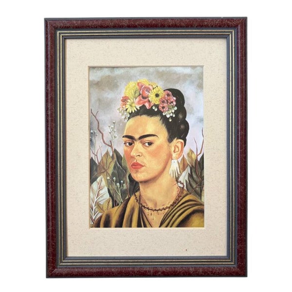 Art Print Frida Kahlo In Vintage Frame
